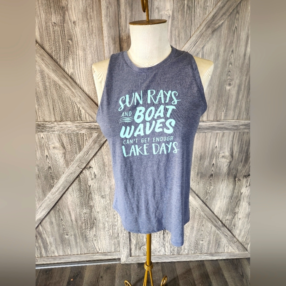 Gray Graphic Tank Top Made By HOME FREE